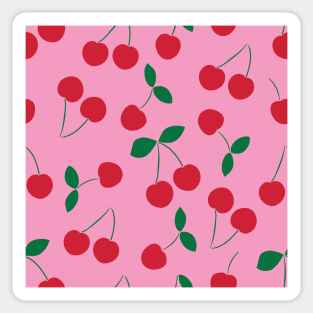 Cherry print on pink Sticker